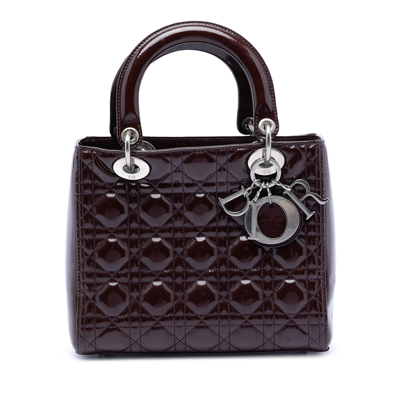 Dior Handbags - Pre-Loved Dior Medium Patent Cannage Lady Dior